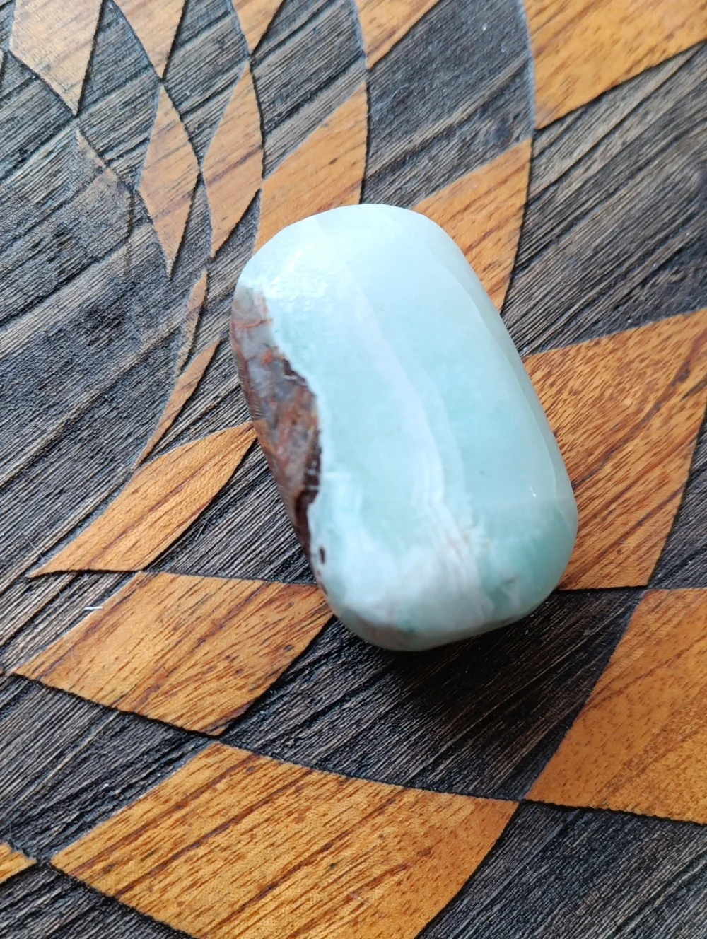 Light Green Calcite Crystal Palm Stone